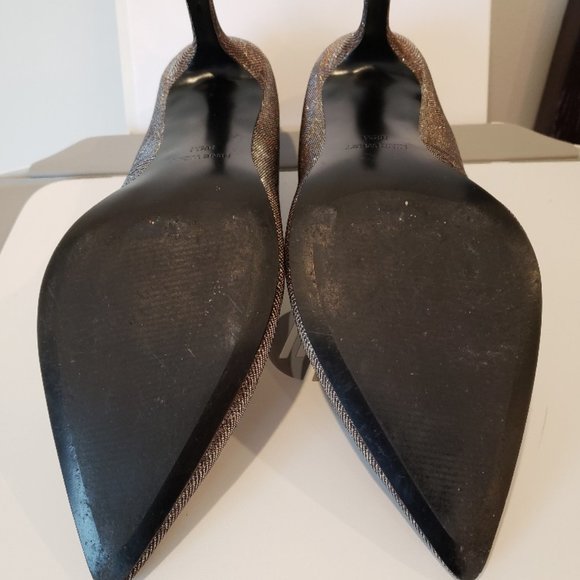 Women's size 8-1/2 metallic Nine West Pumps - Picture 4 of 5